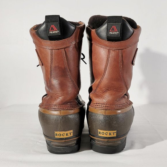 ROCKY Men's US 9 Polartec Insulated Duck Boots Leather & Rubber Muck Work Boots - Picture 5 of 11